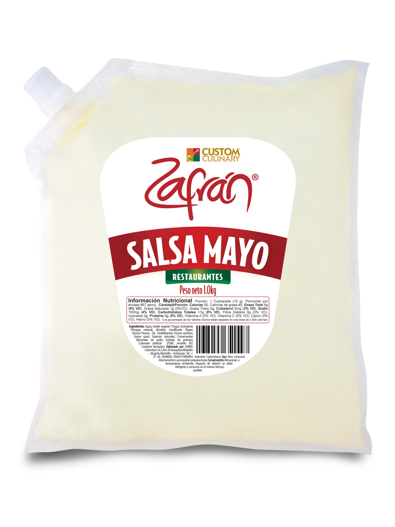 Deliciosa salsa mayonesa en bolsa con válvula, para restaurantes