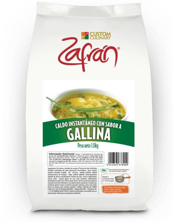 ¡Delicioso! Caldo con Sabor a Gallina Bolsa Stand Up