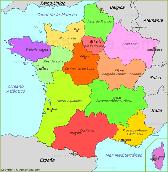 Lista 101+ Foto Mapa De Francia Con Nombres De Ciudades Alta Definición ...